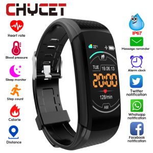 Relojes Smart Band Fitness Bracelet Medición de la presión arterial Rastreador impermeable a impermeabilización Racker de frecuencia cardíaca inteligente para mujeres hombres