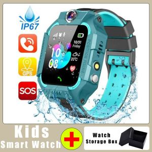 Montres Smart Phone Watch for Kids GPS Cappel Message Carte SIM Smartproof Smartwatchs For Kids S0S Photo Remote Contrôle pour iOS Android