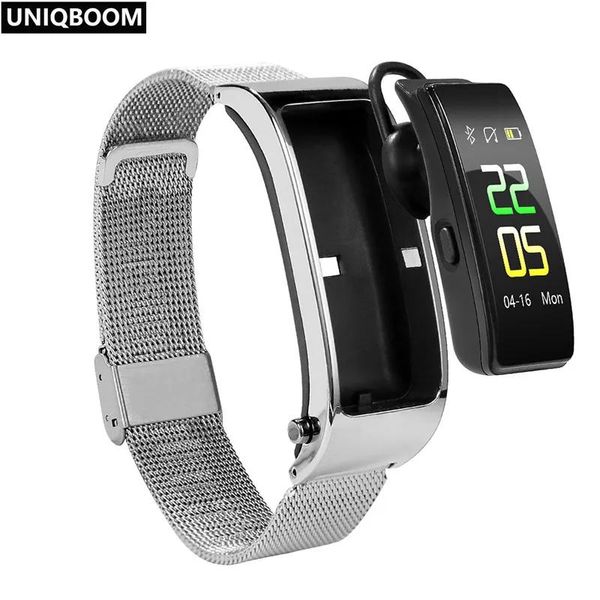 Montres Smart Talk Band Activité Fitness Tracker Bluetooth Bracelet intelligent Bracelets de sport Appel Écouteur Bande Moniteur de pression artérielle