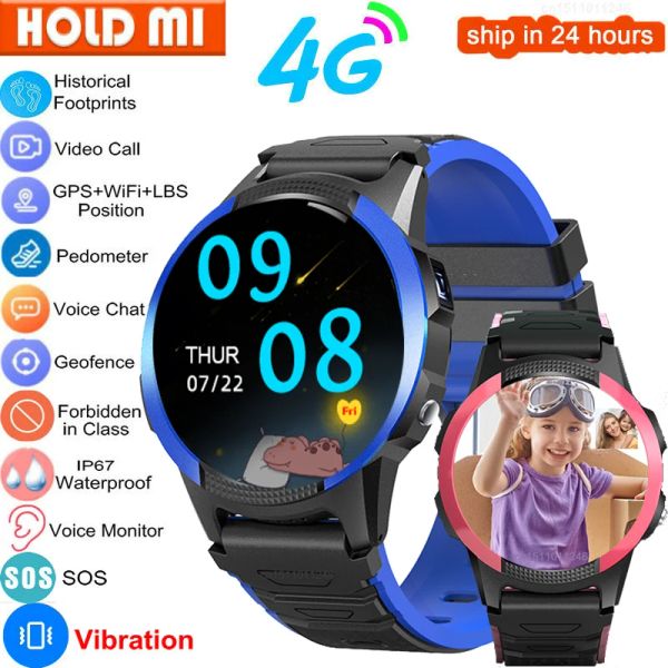 Relojes Smart Watch Kids 4G GPS Wifi Tracker Video llamadas SOS con Vibration Mute Mode de relojes inteligentes para niños para el teléfono Android iOS