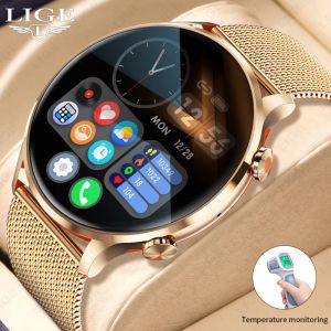 Relojes Smart Watch Woman Ble 5.2 Bluetooth Call impermeable Fitness Tracker Healthy Touch Bracelet para Android IOS Smartwatch Reloj