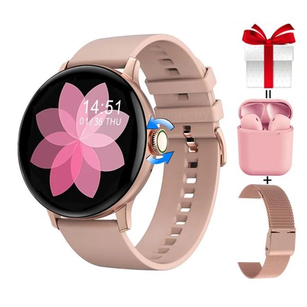 Montres Montre intelligente femmes DT2 PRO + bracelet + écouteurs étanche IP68 bouton Smartwatch Protection par mot de passe femme Fitness Tracker VS DT88PRO