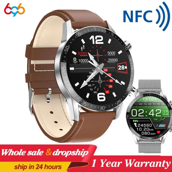 Relojes Smart Watches Men NFC Smartwatch Ecg PPG impermeable a la luz de los dientes del diente de la presión arterial pulsera pulsera de pulsera de pulsera