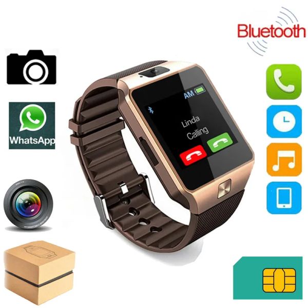 Montres SmartWatch Smart Watch Phone avec carte SIM DZ09 Call Me Watchs Sports For Men Women Memory Memory Cards Port Camera