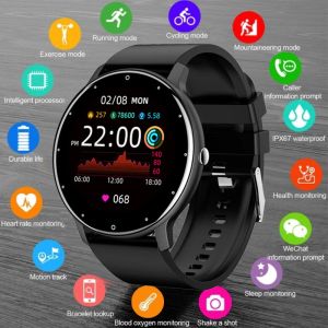 Horloges smartwatch touchscreen smart watch ip68 sport fitness dames mannen bluetooth -zender zl02d armband hartslag bloeddruk