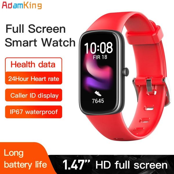 Montres Sport bande intelligente montre moniteur de fréquence cardiaque plein écran tactile étanche Smartwatch pour hommes femmes PK Xiaomi Mi band 6 For Miband 6