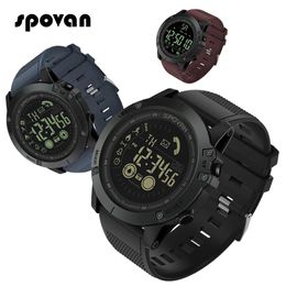 Relojes Spovan Reloj inteligente para deportes al aire libre Reloj de pulsera con podómetro para hombres para iOS Android 50M Reloj inteligente resistente al agua Recordatorio de mensajes de llamada