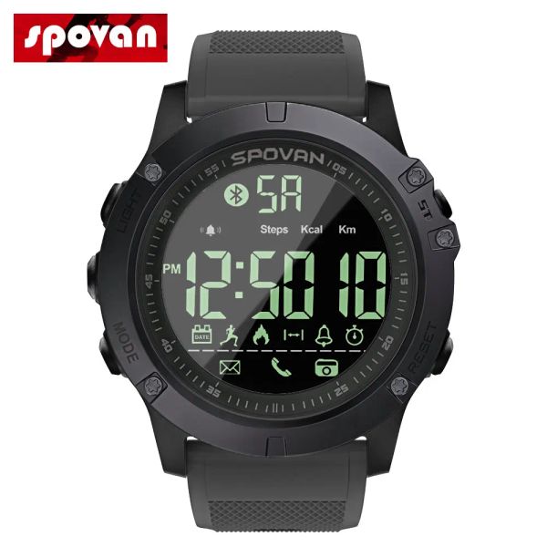 Relojes Spovan Smart Watch Men Professional 5atm Imploude Bluetooth Llamado Recordatorio de alarma digital para el teléfono Android iOS