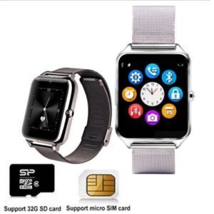 Bekijkt roestvrijstalen band Smart Watch W/ Camera Touch Screen Sim Card TF Card Slot Bluetooth smartwatch voor iPhone Xiaomi Android