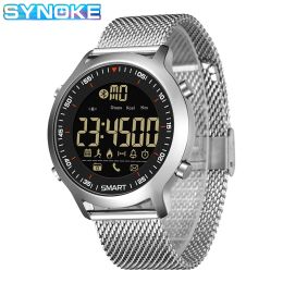 Horloges Synoke Smart Watch Men 2019 Call Herinnering Bluetooth calorie Metal Riem IP67 Waterdichte iOS Android Relog Inteligente HOMBRE