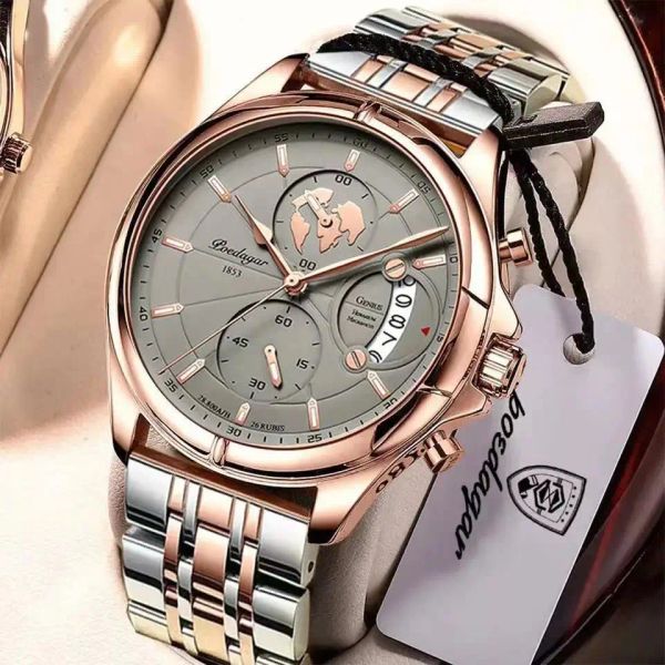 Montres Top Brand Menter Men Watch Chronograph Araproofing Date Full Steel Quartz Men's Watch Business Relogie Masculino