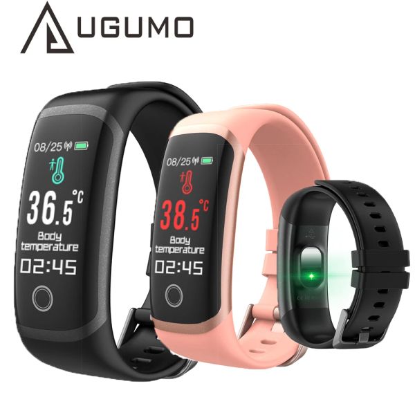 Montres UGUMO T4 Smart Watch Température corporelle Bracelet Bracelet Cadre cardiaque MONITEUR DE PRESSION HORTÉ