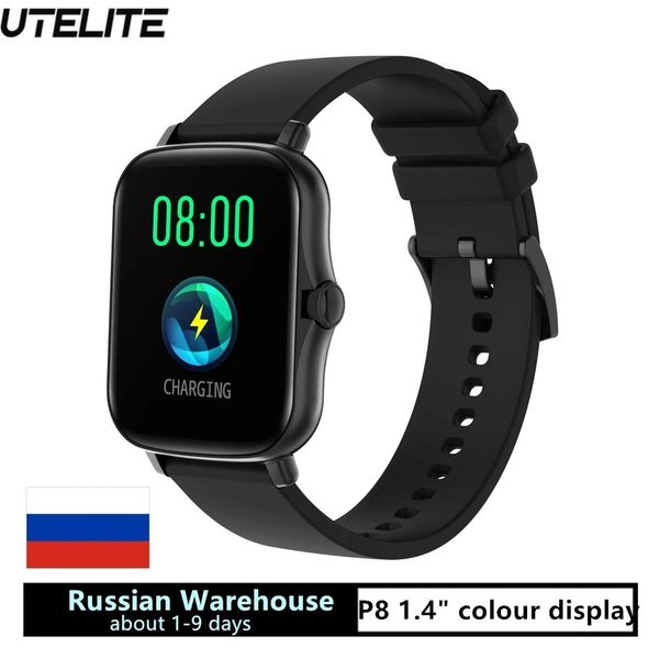 Horloges UTELITE P8 Smart Horloge Heren Dames Hartslag IP67 Waterdicht Full Touch HD Scherm GTS Band voor IPhone Huawei Xiaomi Telefoon