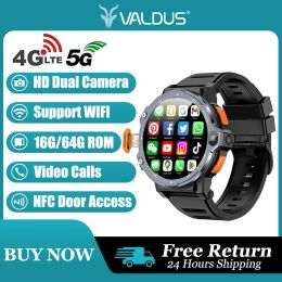 Watches Valdus PG999 4G PGD Android Smart Watch Men 1.54'' GPS 16G/64G ROM Storage 200W+800W HD Dual Camera SIM Card WIFI NFC Video Call