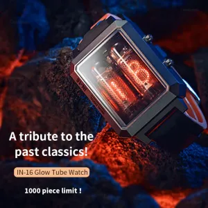 Montres Vintage Smart Watch IN16 Nixie Tube Watch Count Time et Seconds Wireless Charge Ipx4 imperméable efflai de bracelet étanche
