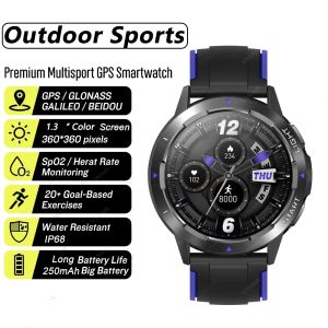 Montres VWAR 2022 Sports Smart Watch Men GPS Position GPS Blood Oxygène IP68 Smart-SmartPractique imperméable pour Samsung iPhone Phone