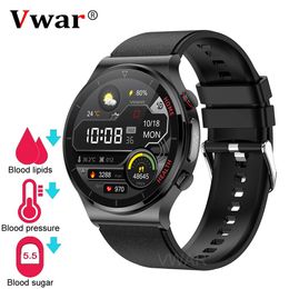Montres VWAR montre intelligente hommes traitement au Laser ECG + PPG mesure de la température corporelle fréquence cardiaque pression artérielle oxygène santé Smartwatch