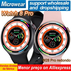 Bekijkt W28 Pro Redondo Smartwatch Men NFC BT Call Wireless Charging Round Screen For Women Bekijk 8 Pro Smart Watch