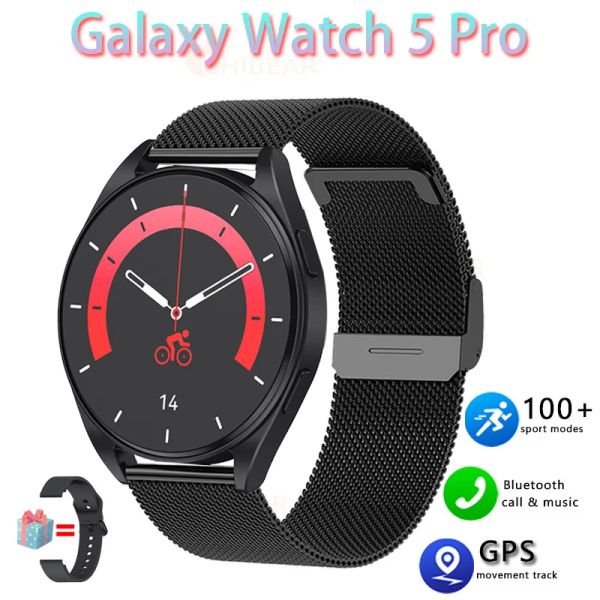 Montres sur les montres pour Samsung Galaxy 5 Pro Calan personnalisé vocal appelez des montres intelligentes Men Women Sport Fitness Tracker Smartwatch imperméable + Box