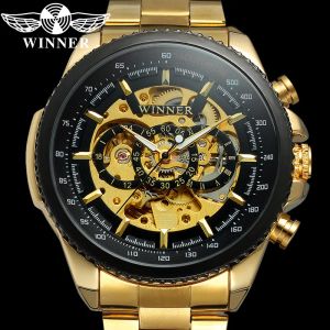 Horloges Winnaar Klassieke Automatische Mechanische Heren Horloge Militaire Leger Sport Mannelijke Klok Topmerk Skeleton Man Horloge Gift 8053