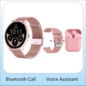 Bekijkt vrouw smartwatch bluetooth call spraakassistent aangepaste horlogeface 1.39 inch full touchscreen Koreaanse ondersteuning smart Watch 2023