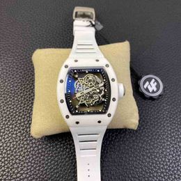 Horloges Polshorloge Ontwerper Luxe heren mechanisch horloge Richa Milles Rm055 met volautomatische geïmporteerde rubberen bandmaat 50x43mm Zwitsers MSNW