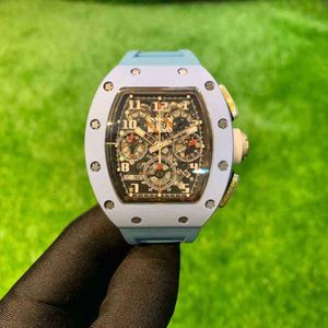 horloges polshorloge ontwerper luxe heren Mechanische horloge blauw keramische RM011 FM Milles multifunctionele heren volledig automatische timing. voor Men Brand Polshorwatch VTI9