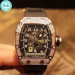 Horloges Polshorloge Designer Luxe Heren Mechanica Horloges Richa Milles Horloge Barrel Rm030 Serie 2824 Automatisch Mechanisch Volledig Diamon EQQ0