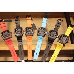 relojes reloj de pulsera diseñador de lujo para hombre Mecánica Reloj Barril de vino Richa Milles r Rm35-02 Serie 2824 Mecánica automática Fibra de carbono Bl 0IC1 H18B OF9F