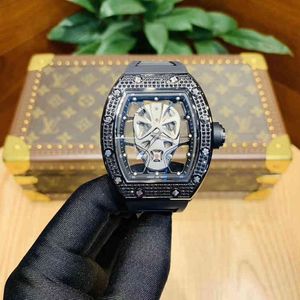 Horloges polshorloge -ontwerper Richa Milles Mens Volledig automatisch mechanisch horloge uitgehold met diamant overal in de Sky Star -persoonlijkheid