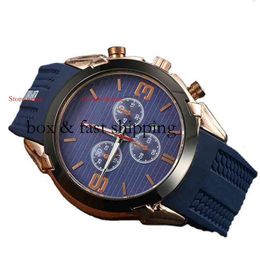 Montres montre-bracelet de luxe design Sport Style grande montre pour hommes créateur de mode front bleu cadran noir horloge montredelu