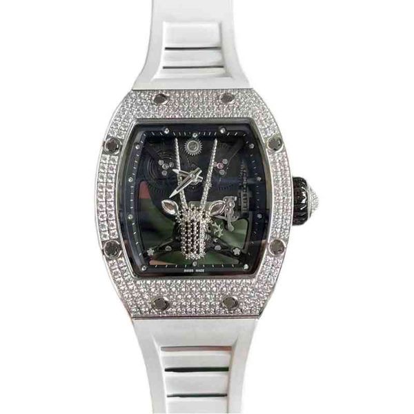 Montres Montre-Bracelet De Luxe Richa Milles Designer Hommes Montre Mécanique Entièrement Automatique Coton Chèvre Personnalité Évidée Baril De Vin Avec J13W