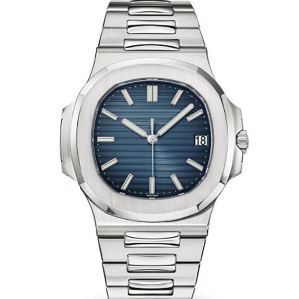 montres montres-bracelets nouvelle montre étanche montres automatiques 5711 bracelet en argent bleu inoxydable mens mécanique montre de luxe montre-bracelet