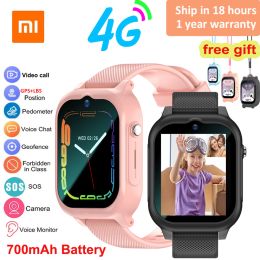 Montres Xiaomi 4G SmartWatch Kids GPS + LBS VIDEO VIDEO SOS Smartwatch Monitor Monitor Spacker Tracker Location Mobile Phone Watch Boy