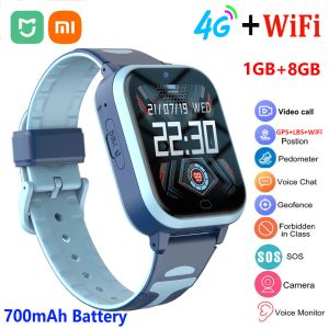 Horloges Xiaomi Mijia 4G Wifi Kinderen Kinderen Smart Horloge 700mAh Batterij Video-oproep SOS GPS + LBS Locatie Tracker Sim-kaart Smartwatch