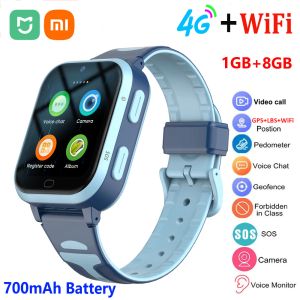 Bekijkt Xiaomi Mijia 4G WiFi Kinderkinderen Smartwatch 700mah Batterij Video Call SOS GPS+LBS Locatie Tracker Sim Card Watch Boy Girls
