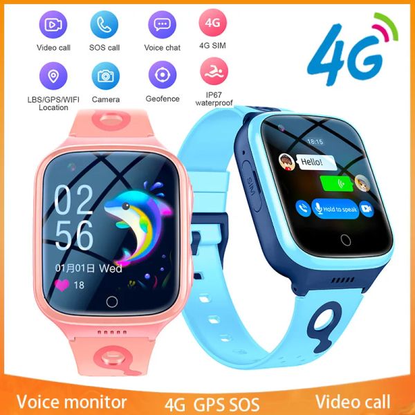 Montres Xiaomi Mijia Kid Kid Smartwatch 4G GPS Tracker Call Vocation Monitor Getomètre Calculatrice 1000mAh Children Smart Watch