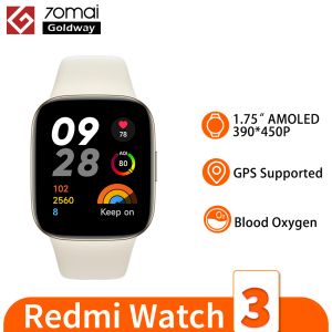 Montres Xiaomi Redmi Watch 3 Smart Watch 1,75 '' AMOLED ÉCRAN 60Hz Oxygène sanguin 12 jours Life de batterie Moniteur de fréquence cardiaque GPS Smartwatch