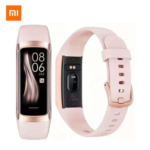 Montre le bracelet intelligent Xiaomi pour les femmes écran de couleur féminine sport cardiaque thermomètre à sommeil de sommeil d'oxygène multi-sport smartwatch