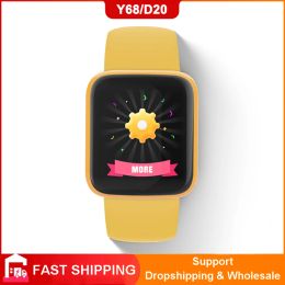 Montres Y68 D20 Smart Watch Macaron Bracesset de fitness coloré Bracelet Tracker Heart Monitor Bluetooth Smartwatch PK Y68L