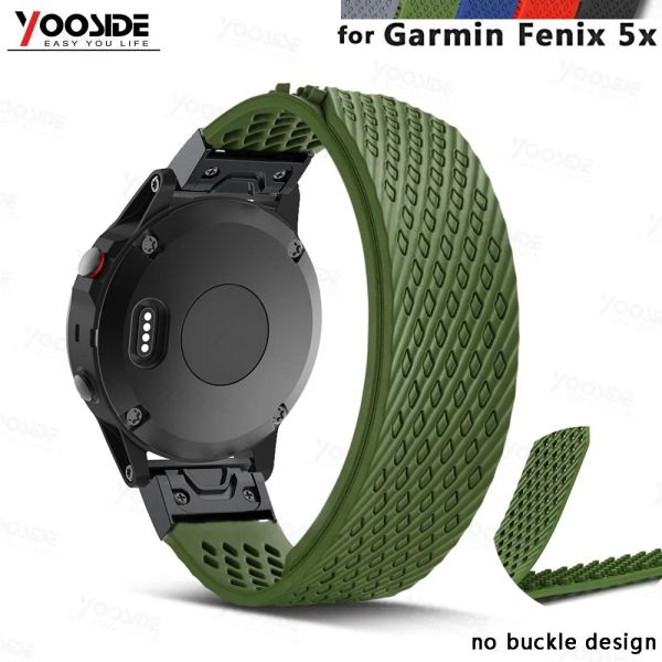 Montres YOOSIDE sans conception 26mm remplacement rapide en Silicone souple Sport grand bracelet de montre bracelet pour Garmin Fenix 5X/3/3HR