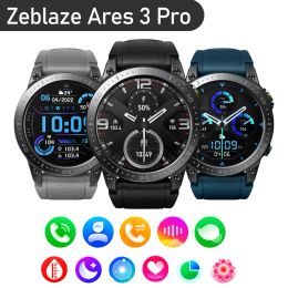 Horloges Zeblaze Ares 3 pro slimme sportwacht AMOLED Display spraakoproepen waterdichte 100+ sportmodi Health Monitor smartwatch