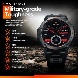 Horloges Zeblaze Ares 3 Smart Watch robuuste spraakoproepen HD AMOLED Display 5.1 Health Monitor Activity Tracking 100+ Sport Modi