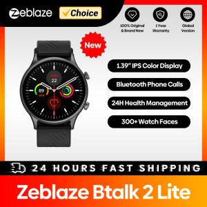 Montres Zeblaze Btalk 2 Lite Smart Watch Smart Large 1,39 pouce affichage HD Bluetooth Appels téléphoniques 24h Health 100+ Modes d'entraînement pour hommes