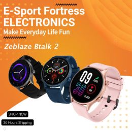 Horloges zeblaze btalk 2 smart horloge bluetoothCompatible bellen 100+ fitness -modus amoled display make en ontvang oproepen