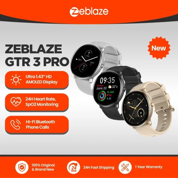 Montres Zeblaze GTR 3 Pro voix pro appelle intelligente Watch AMOLED Display 316L en acier inoxydable Smartwatch pour les femmes