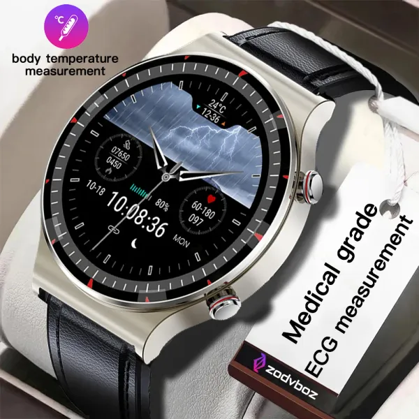 Relojes Zodvboz Medical Grado ECG Smart Watch Men Física de salud Física Temperatura corporal Infrarrojo Monitor de presión arterial Smartwatch para Xiaomi