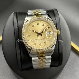 Watchsc - 41 mm 36 mm movimiento reloj automático mecánico para hombre para mujer bisel acero inoxidable diamante dama impermeable luminoso diseño clásico 31 mm 28 mm relojes 001