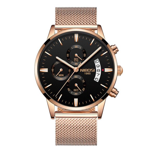 Watchsc - Reloj de cuero de acero inoxidable de cuarzo colorido de 43 mm de diseñador relojes puhuo024