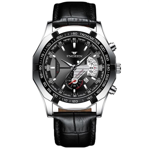 Watchsc-Nouvelle montre simple et colorée de style sportif montres argent ceinture noire2307
